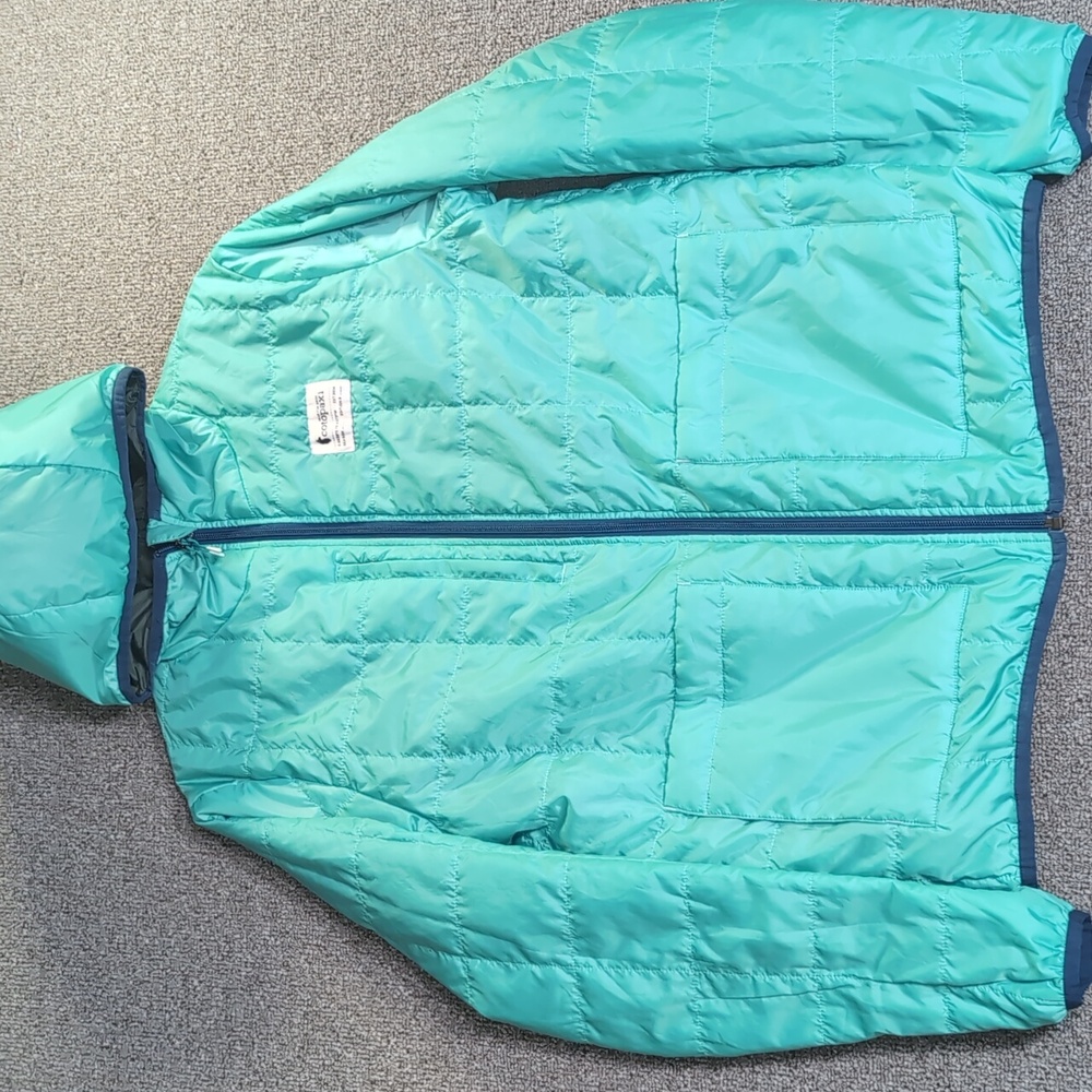 Cotopaxi Teca Calido Hooded Puffer Reversible Jacket Medium in Green/Teal/Aqua - Picture 13 of 16